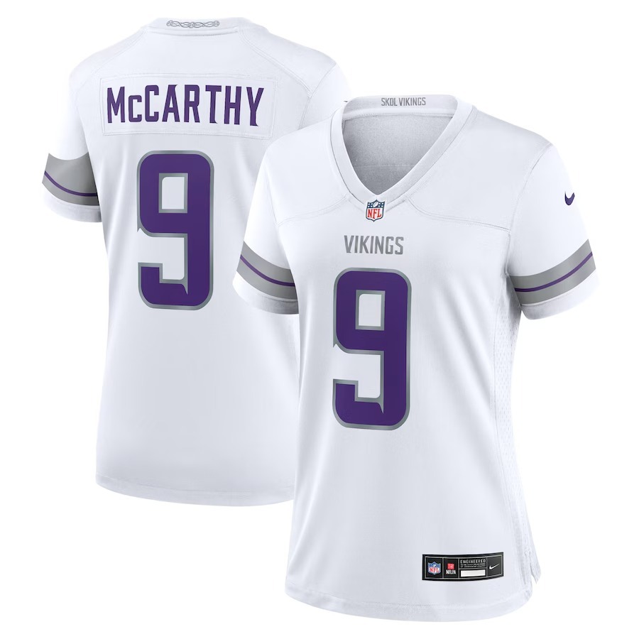 Women's Minnesota Vikings J.J. McCarthy Nike White Alternate Game Player Jersey - Puhuasuan
