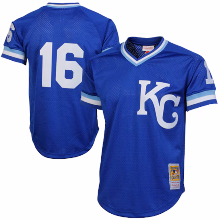 Men's Kansas City Royals Bo Jackson Mitchell & Ness Royal 1989 Authentic Cooperstown Collection Batting Mesh Practice Jersey - Puhuasuan