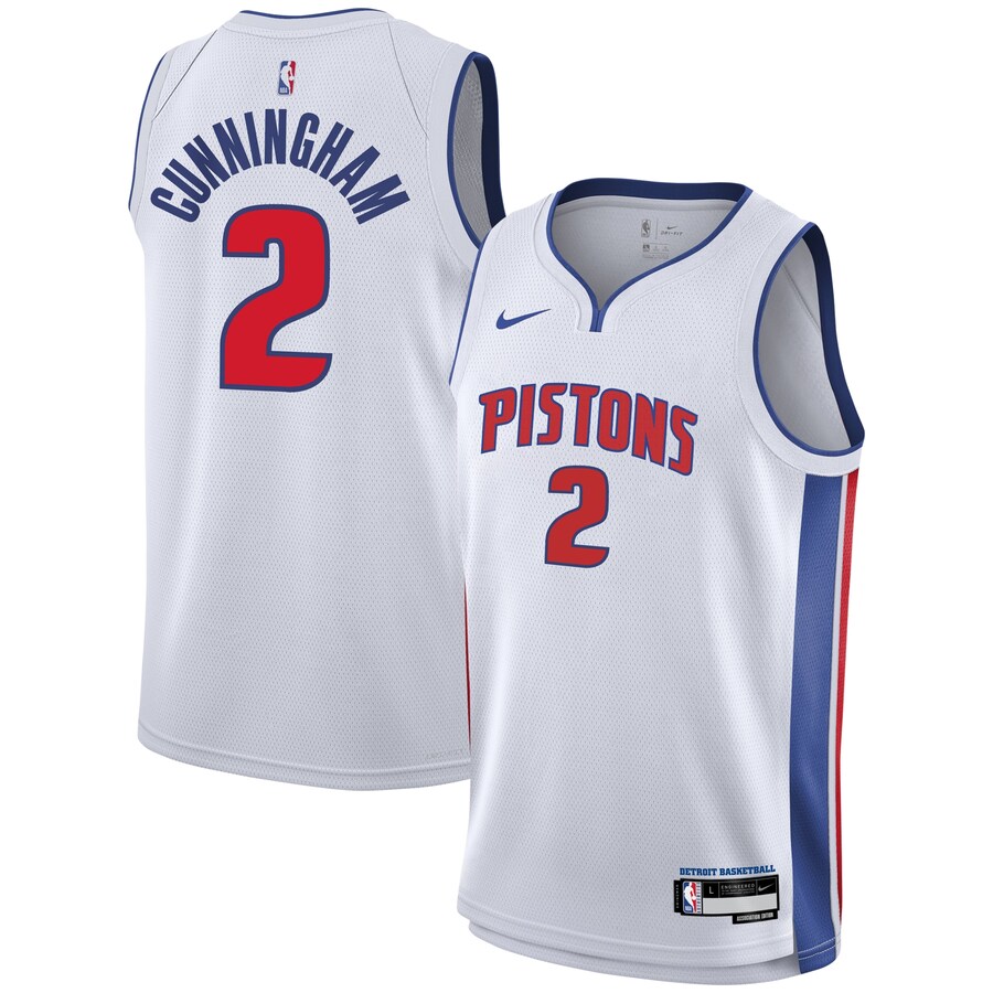 Youth Detroit Pistons Cade Cunningham Nike White Swingman Jersey - Association Edition - Puhuasuan