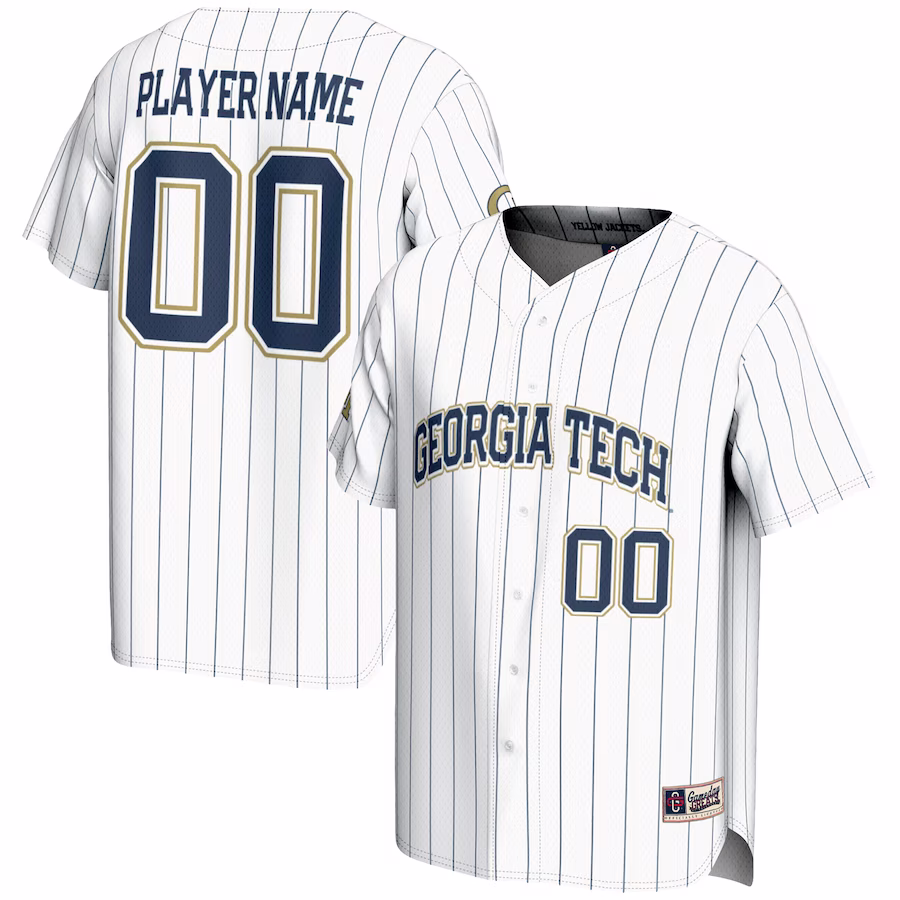 Georgia Tech Yellow Jackets GameDay Greats Youth NIL Pick-A-Player Lightweight Baseball Jersey - White - Puhuasuan