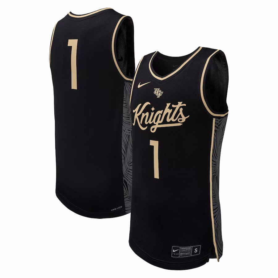 #1 UCF Knights Nike Replica Basketball Jersey - Black - Puhuasuan