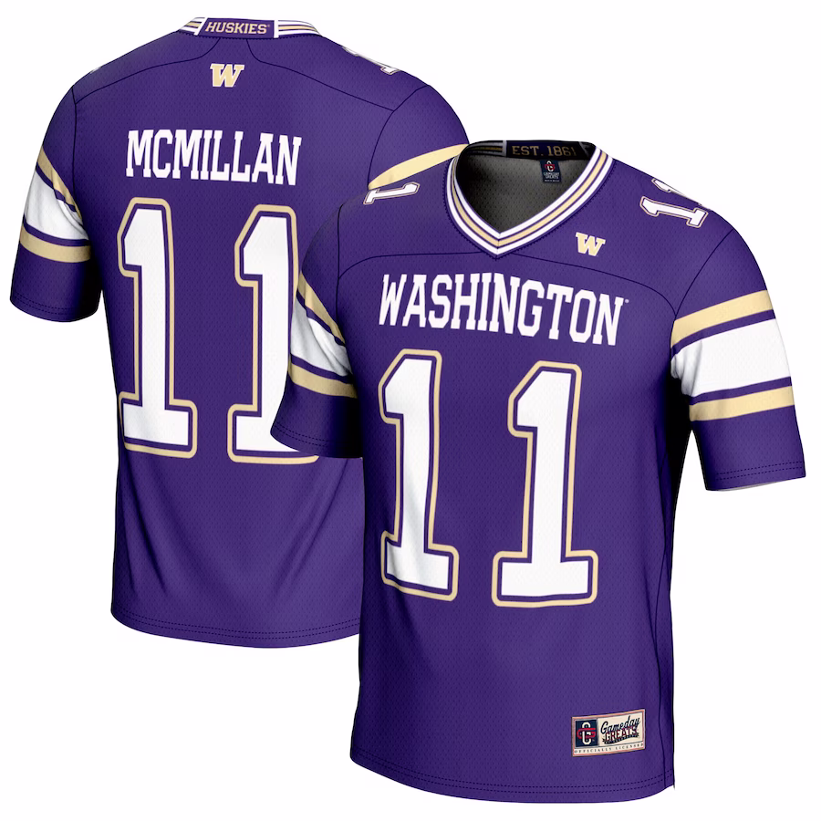 Jalen McMillan Washington Huskies GameDay Greats NIL Player Football Jersey - Purple - Puhuasuan