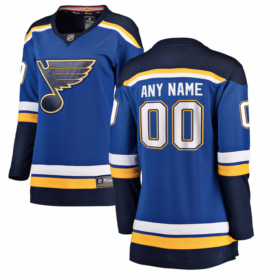 Women's St. Louis Blues Fanatics Blue Home Breakaway Custom Jersey - Puhuasuan