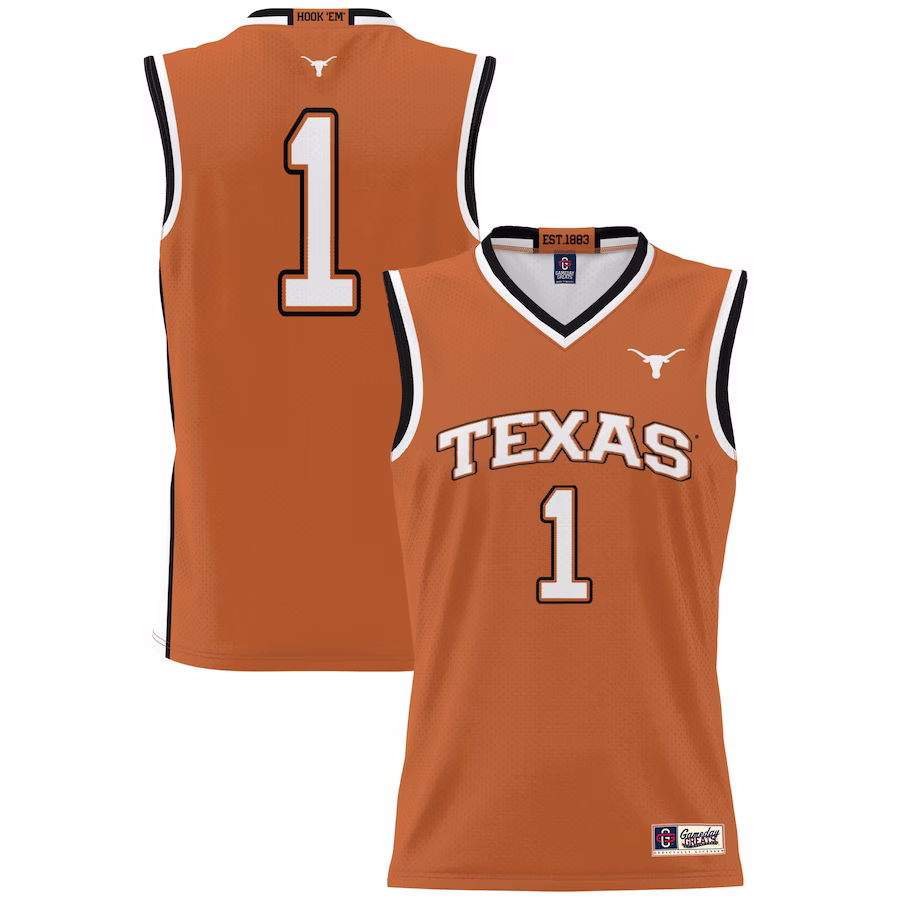 #1 Texas Longhorns GameDay Greats Lightweight Collegiate Basketball Jersey - Texas Orange - Puhuasuan
