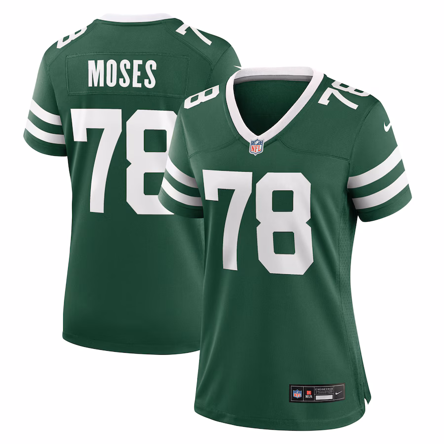 Women's New York Jets Morgan Moses Nike Legacy Green Game Jersey - Puhuasuan