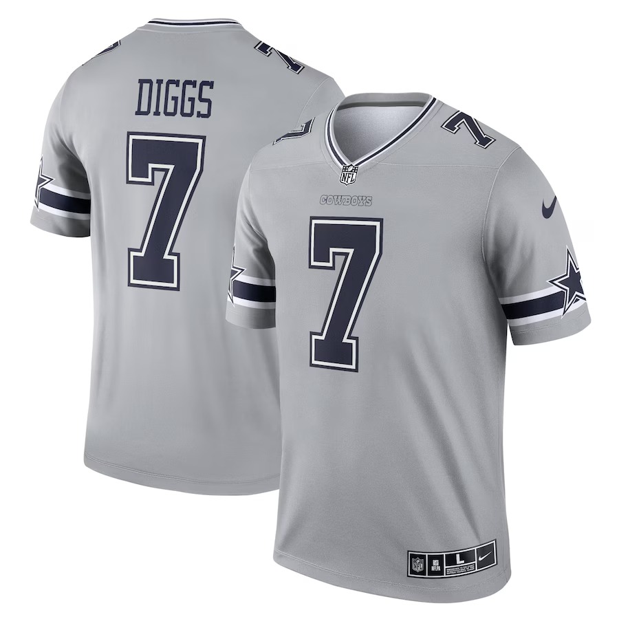 Men's Dallas Cowboys Trevon Diggs Nike Gray Inverted Legend Jersey - Puhuasuan
