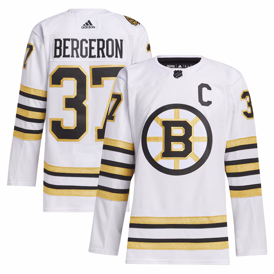 Men's Boston Bruins Patrice Bergeron adidas White Away Primegreen Authentic Player Jersey - Puhuasuan