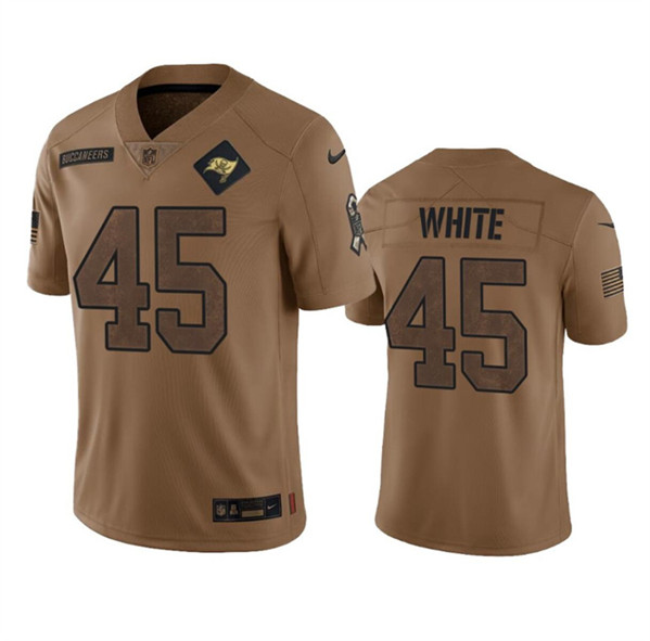Men's Tampa Bay Buccaneers #45 Devin White 2023 Brown Salute To Service Limited Football Stitched Jersey - Puhuasuan