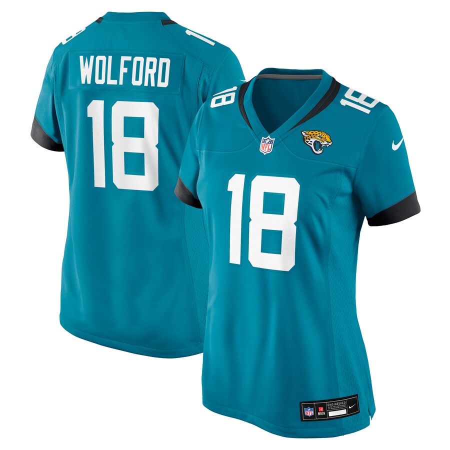 Women's Jacksonville Jaguars John Wolford Nike Teal Team Game Jersey - Puhuasuan