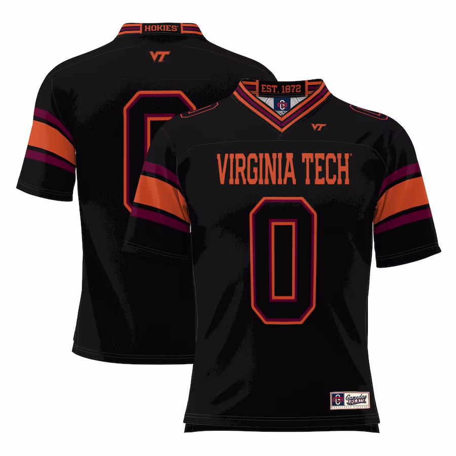 #0 Virginia Tech Hokies GameDay Greats Youth Football Jersey - Black - Puhuasuan