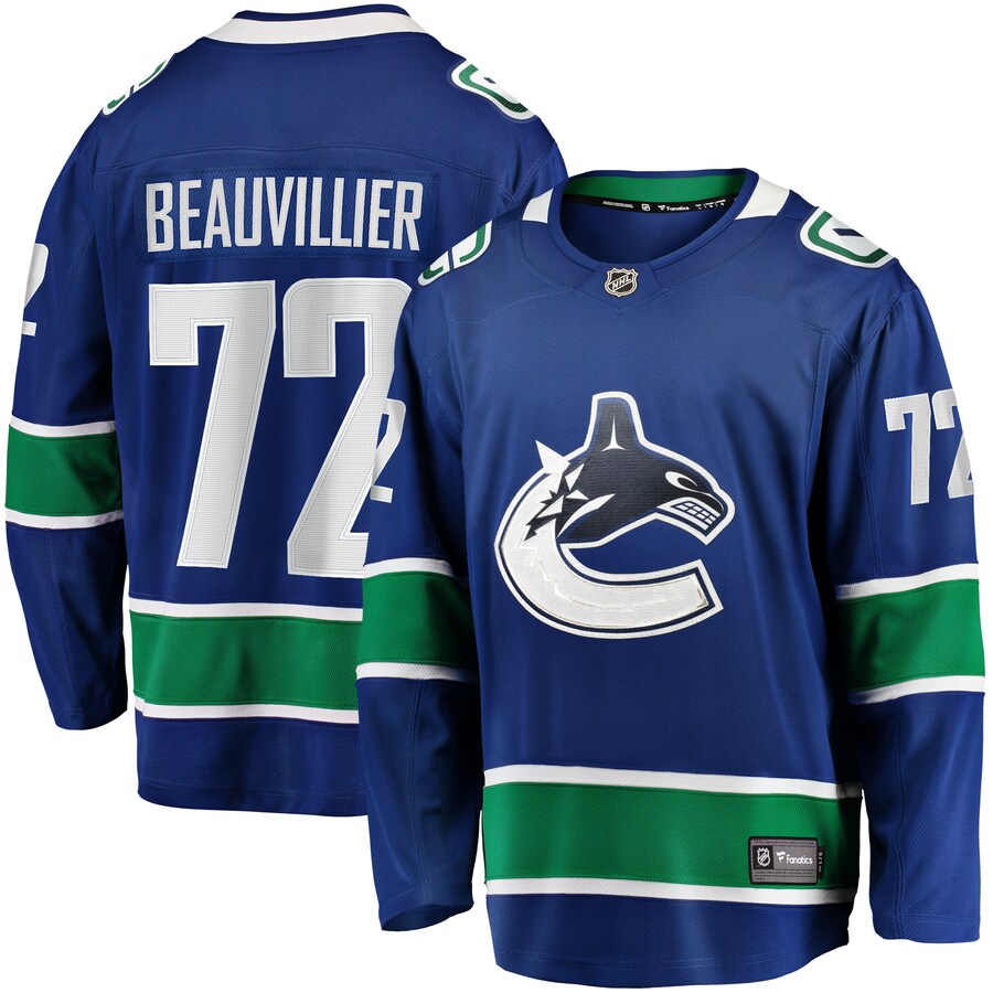 Men's Vancouver Canucks Anthony Beauvillier Fanatics Branded Blue Home Breakaway Jersey - Puhuasuan