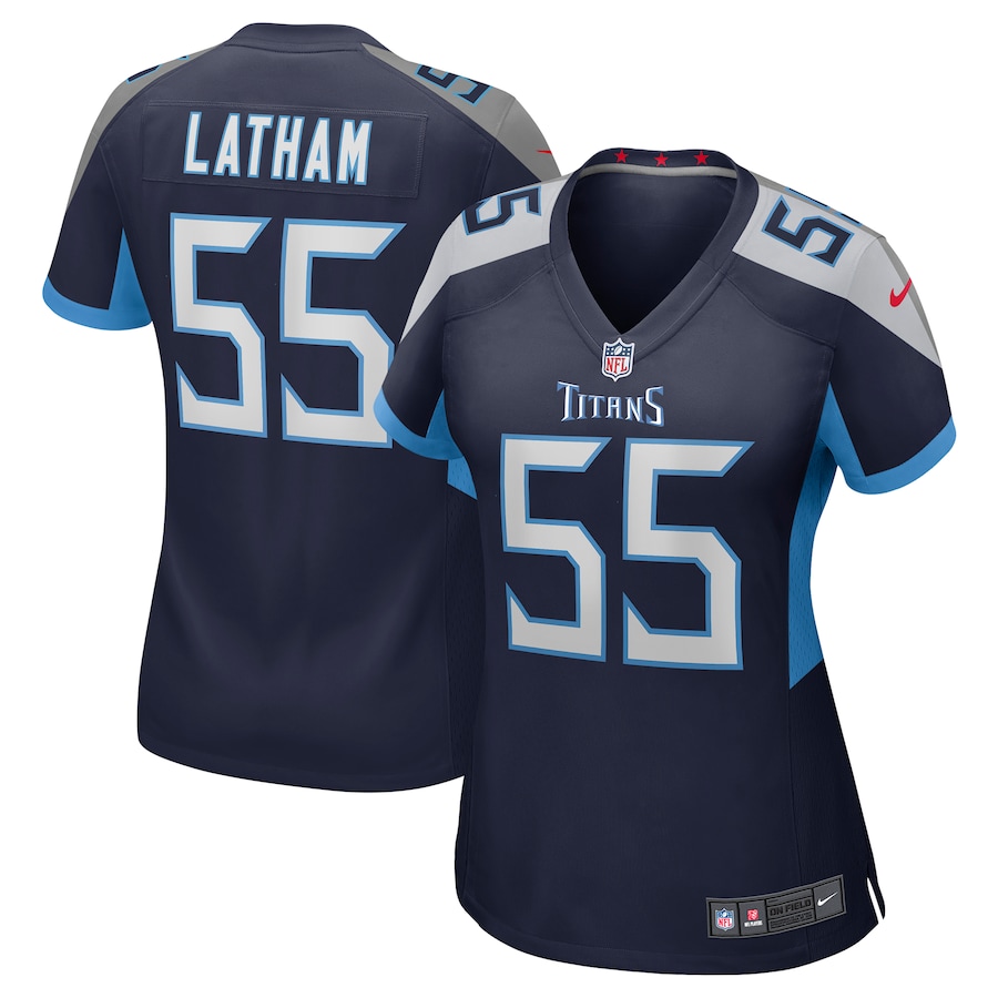 Women's Tennessee Titans JC Latham Nike Navy Team Game Jersey - Puhuasuan