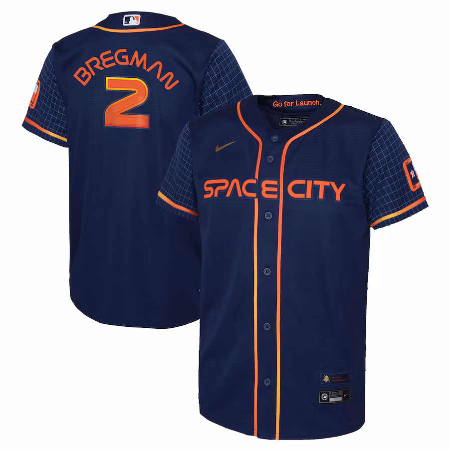 Youth Houston Astros Alex Bregman Nike Navy City Connect Replica Player Jersey - Puhuasuan