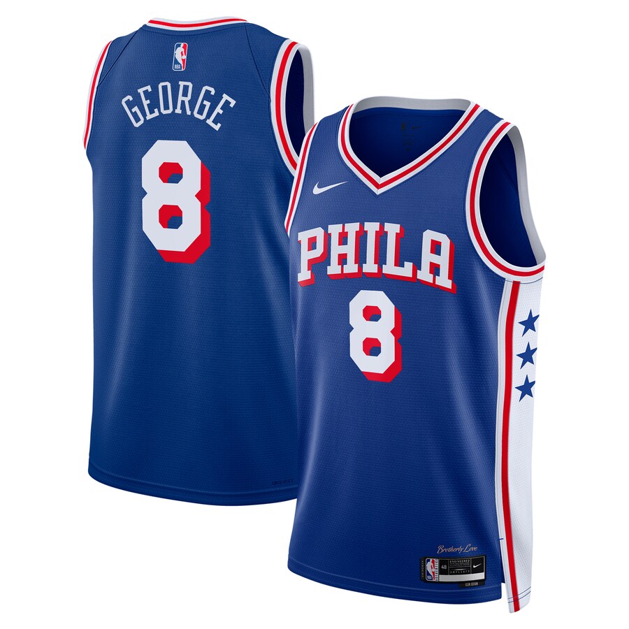 Unisex Philadelphia 76ers Paul George Nike Royal 2024 Offseason Addition Nike Swingman Jersey - Puhuasuan