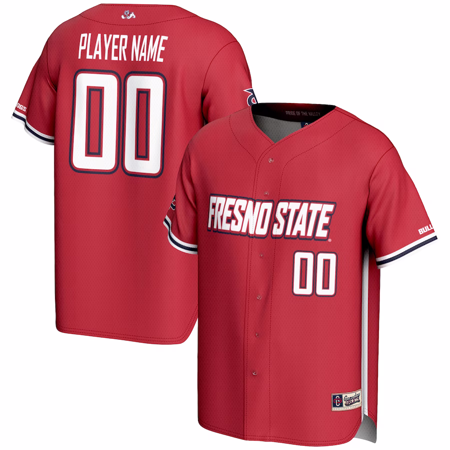 Fresno State Bulldogs GameDay Greats NIL Pick-A-Player Lightweight Baseball Jersey - Red - Puhuasuan