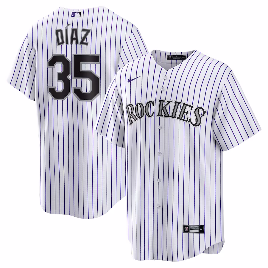 Men's Colorado Rockies Elias Díaz Nike White Home  Replica Player Jersey - Puhuasuan