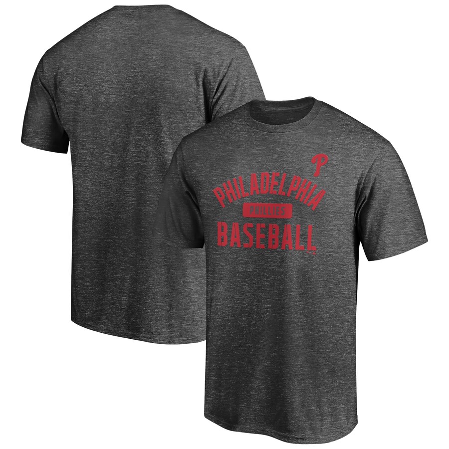 Men's Philadelphia Phillies Charcoal Team Primary Pill T-Shirt - Puhuasuan