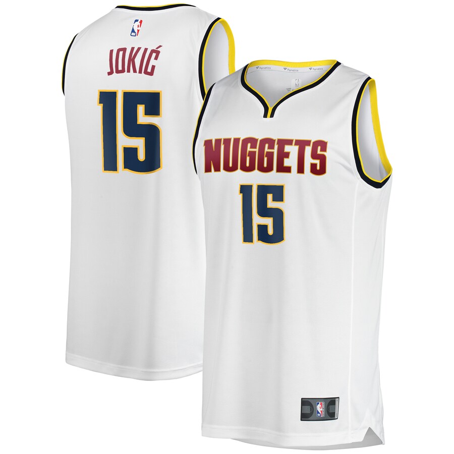 Men's Denver Nuggets Nikola Jokic Fanatics White Fast Break Player Jersey - Association Edition - Puhuasuan