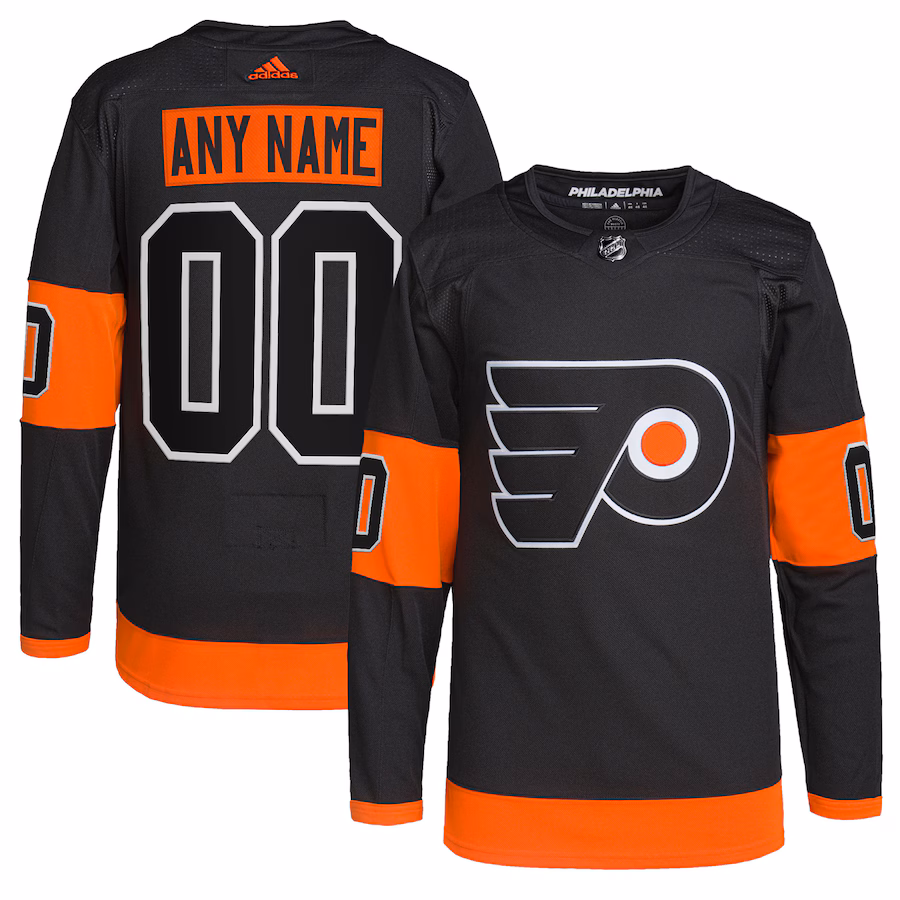 Men's Philadelphia Flyers adidas Black Alternate Primegreen Authentic Custom Jersey - Puhuasuan