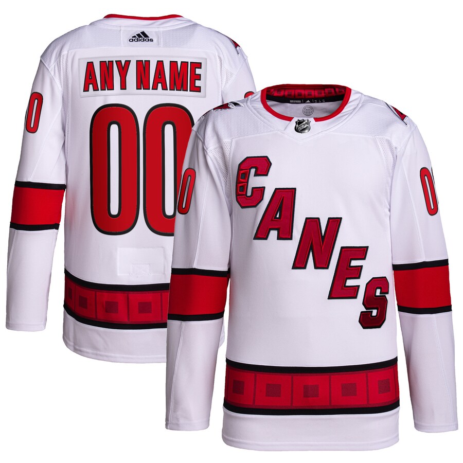 Men's Carolina Hurricanes adidas White Away Primegreen Authentic Pro Custom Jersey - Puhuasuan