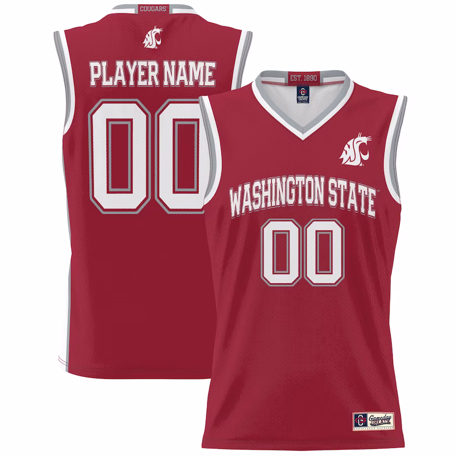 Washington State Cougars GameDay Greats Youth NIL Pick-A-Player Basketball Jersey - Crimson - Puhuasuan
