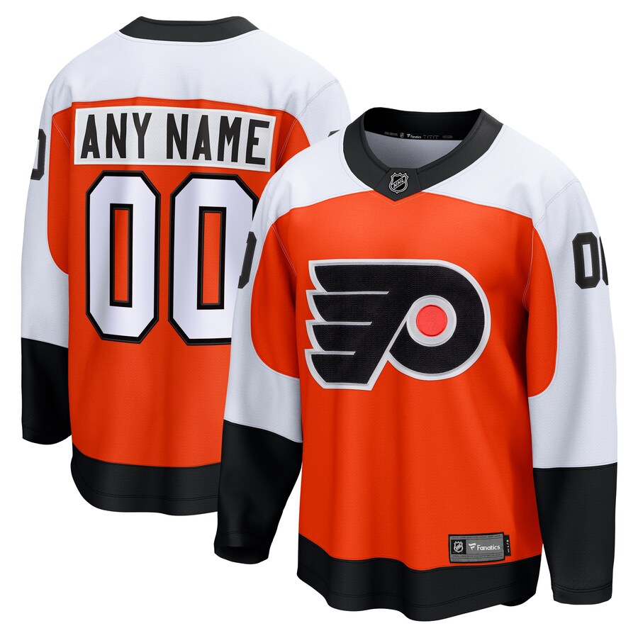 Men's Philadelphia Flyers Fanatics Branded Burnt Orange Home Premier Breakaway Custom Jersey - Puhuasuan