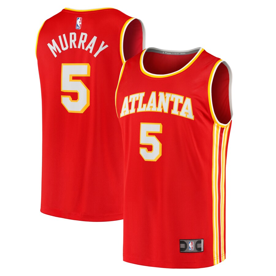 Men's Atlanta Hawks Dejounte Murray Fanatics Red Fast Break Replica Jersey - Icon Edition - Puhuasuan