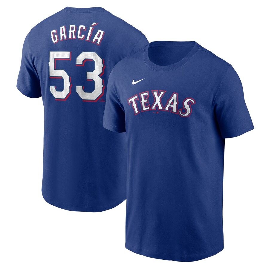 Men's Texas Rangers Adolis García Nike Royal Fuse Name & Number T-Shirt - Puhuasuan