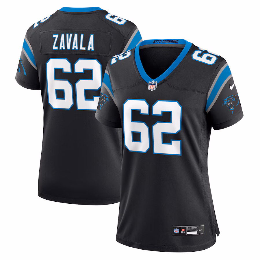 Women's Carolina Panthers Chandler Zavala Nike Black Game Jersey - Puhuasuan