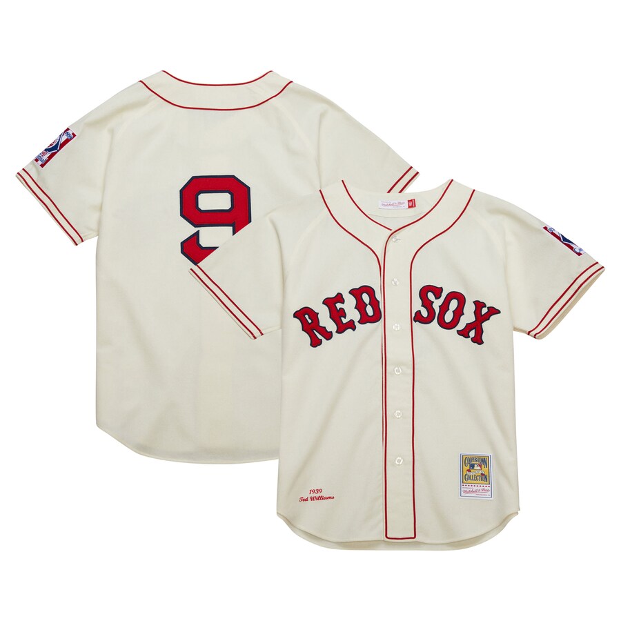 Men's Boston Red Sox Ted Williams Mitchell & Ness Cream Cooperstown Collection 1939 Authentic Jersey - Puhuasuan