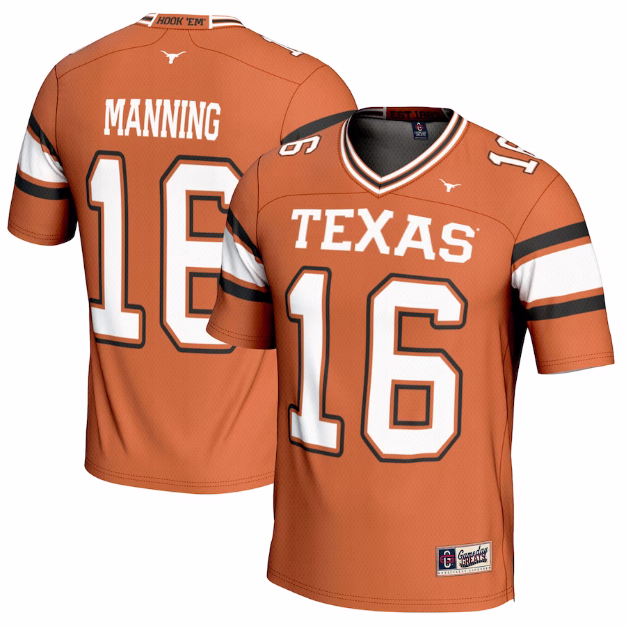 Arch Manning Texas Longhorns GameDay Greats Youth NIL Player Football Jersey - Texas Orange - Puhuasuan