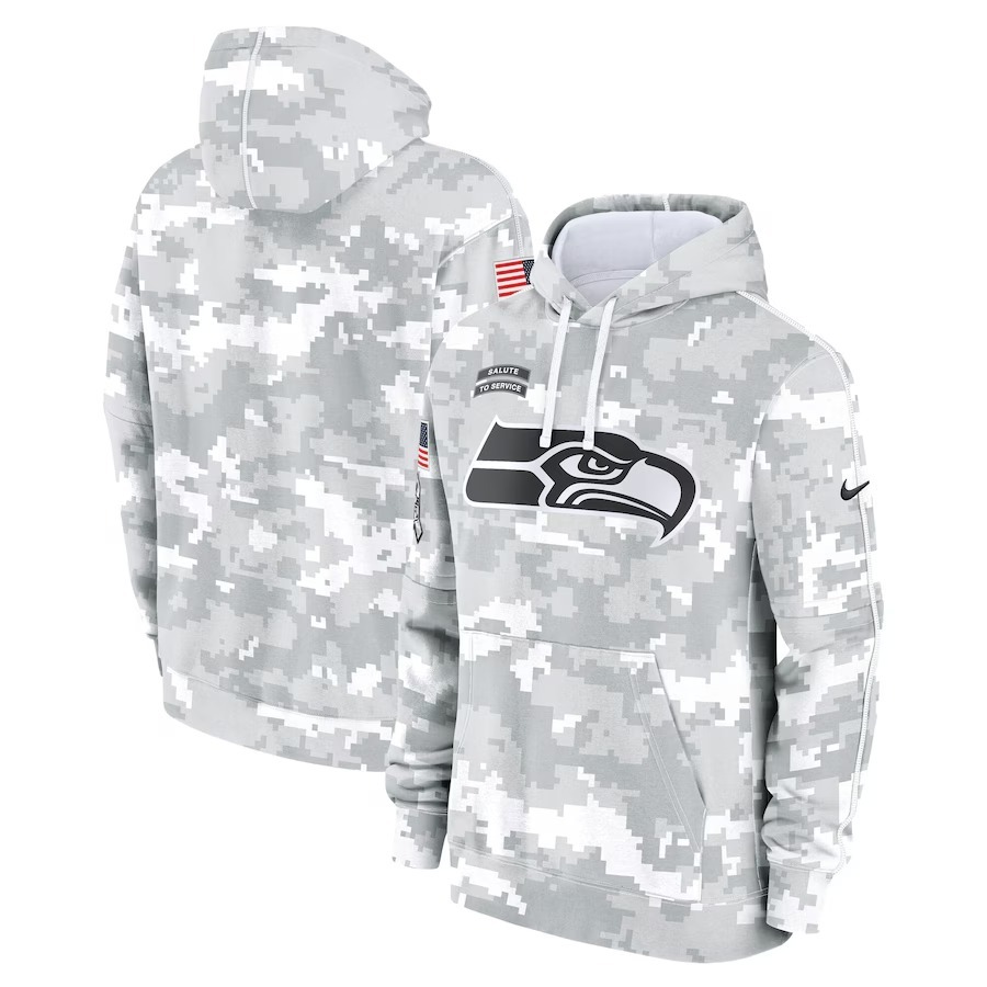 Men's Seattle Seahawks Nike Arctic Camo 2024 Salute to Service Club Fleece Pullover Hoodie - Puhuasuan