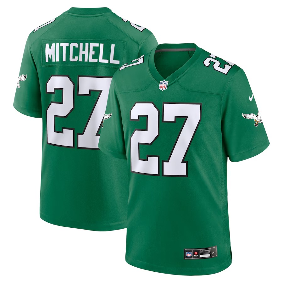 Men's Philadelphia Eagles Quinyon Mitchell Nike Kelly Green Alternate Game Jersey - Puhuasuan
