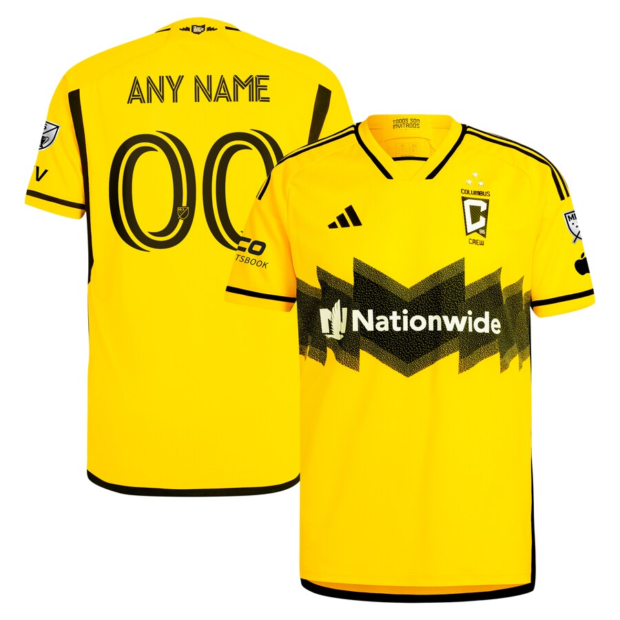 Men's Columbus Crew  adidas Yellow 2024 The Home Kit Authentic Custom Jersey - Puhuasuan