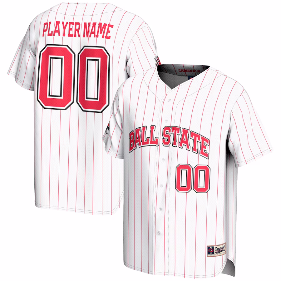 Ball State Cardinals GameDay Greats Youth NIL Pick-A-Player Lightweight Baseball Jersey - White - Puhuasuan