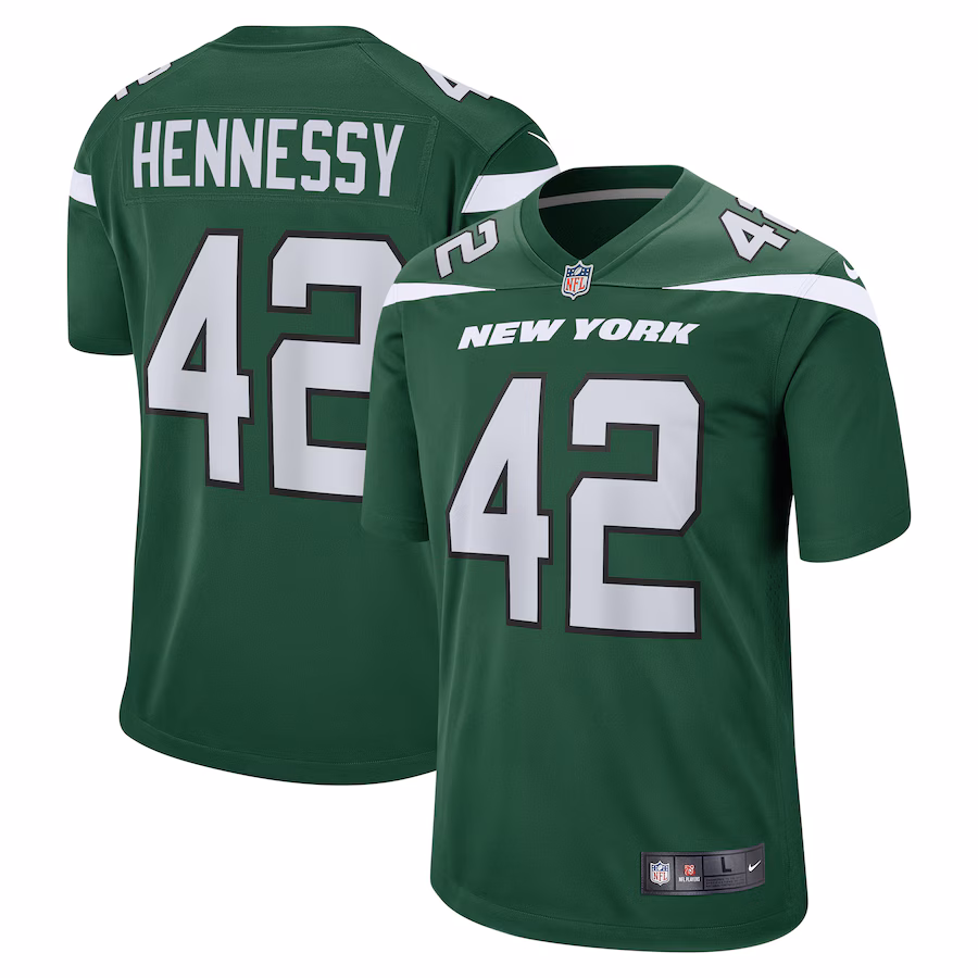 Men's New York Jets Thomas Hennessy Nike Gotham Green Game Jersey - Puhuasuan