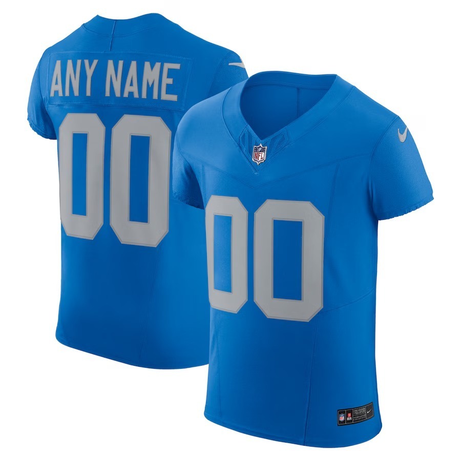 Men's Detroit Lions Nike Blue Alternate Vapor F.U.S.E. Elite Custom Jersey - Puhuasuan