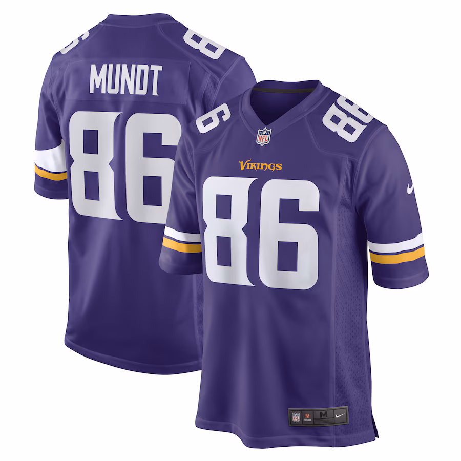 Men's Minnesota Vikings Johnny Mundt Nike Purple Game Player Jersey - Puhuasuan