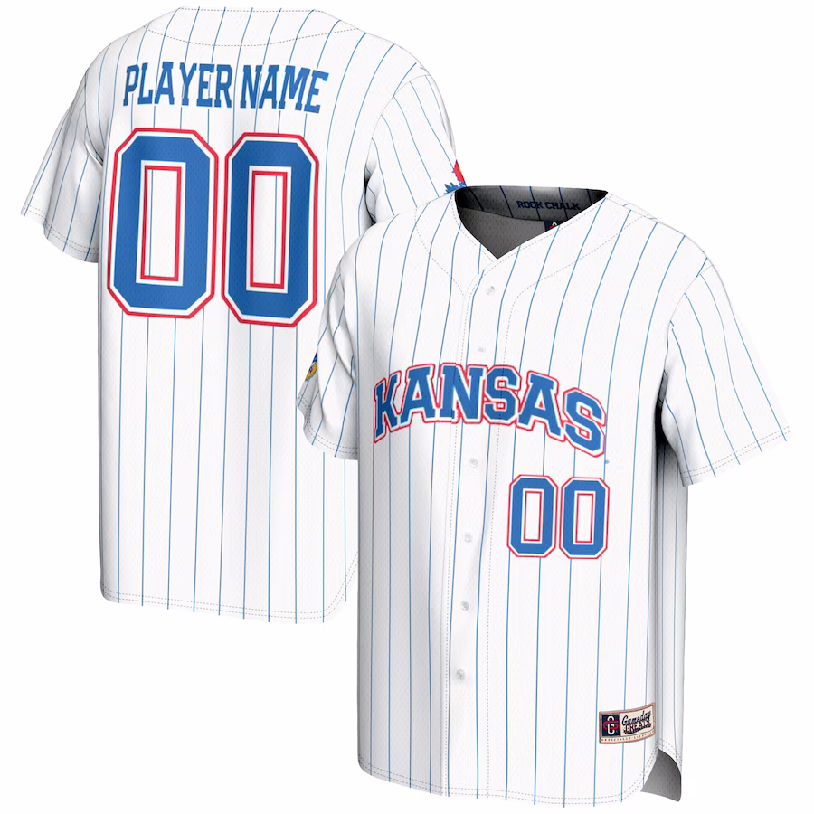 Kansas Jayhawks GameDay Greats Youth NIL Pick-A-Player Lightweight Baseball Jersey - White - Puhuasuan