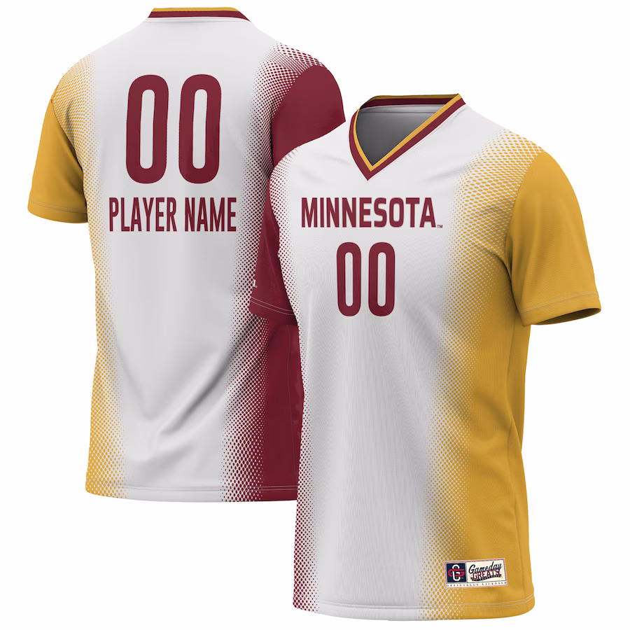 Minnesota Golden Gophers GameDay Greats Unisex Pick-A-Player NIL Lightweight Soccer Jersey - White - Puhuasuan