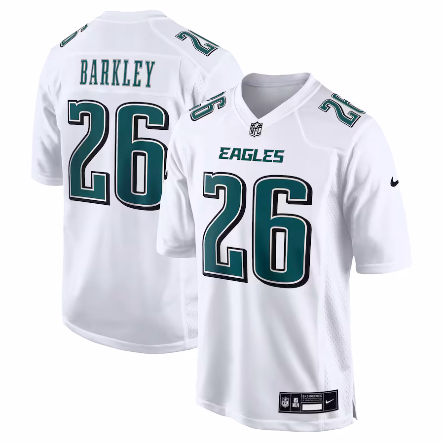 Men's Philadelphia Eagles Saquon Barkley Nike Tundra White Fashion Game Jersey - Puhuasuan