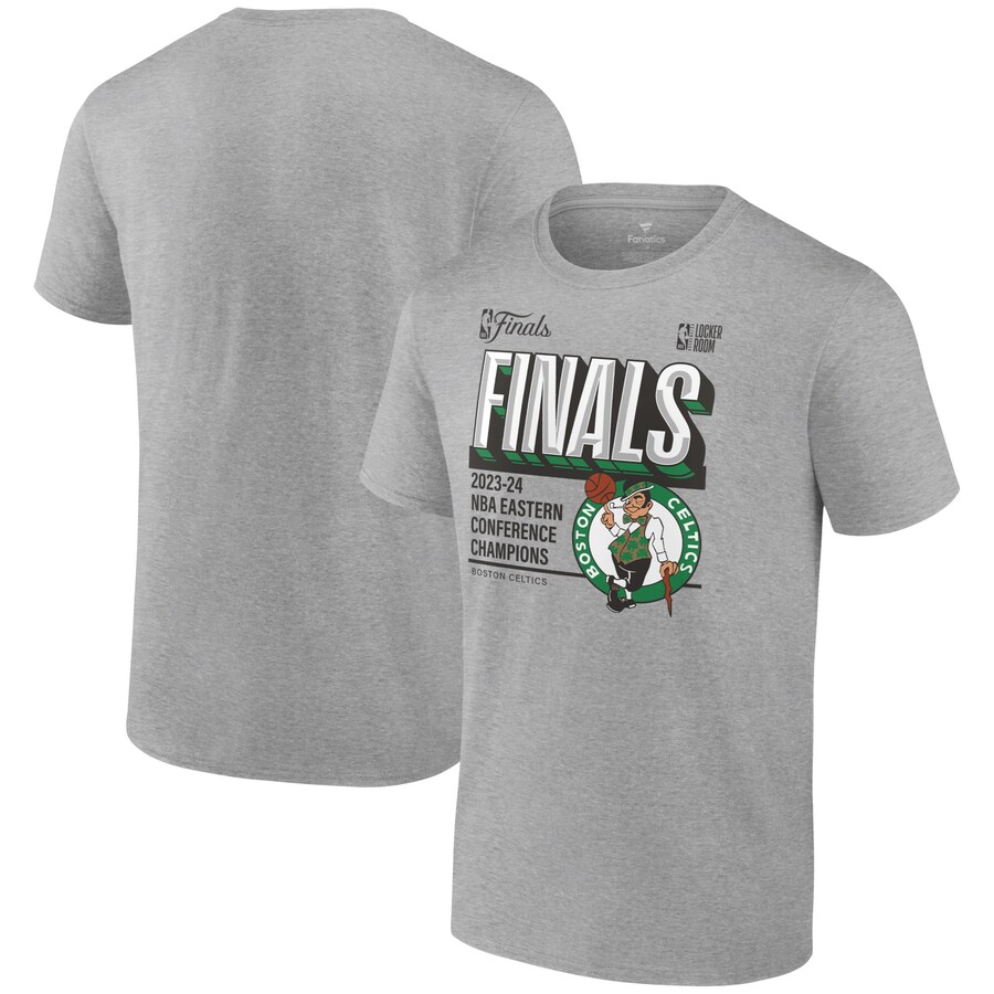 Men's Boston Celtics Fanatics Steel 2024 Eastern Conference Champions Locker Room Post Up Move T-Shirt - Puhuasuan