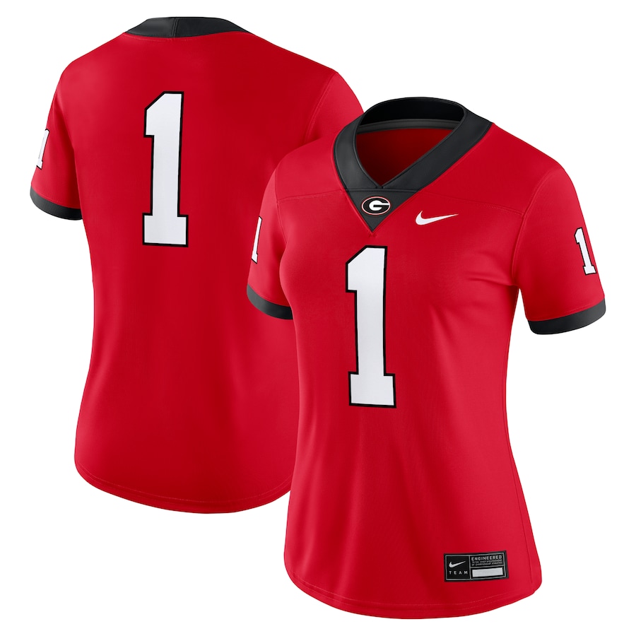 Women's Nike #1 Red Georgia Bulldogs Game Jersey - Puhuasuan