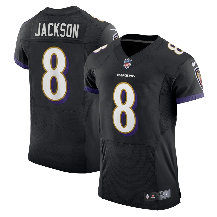 Men's Baltimore Ravens Lamar Jackson Nike Black Alternate Vapor Elite Player Jersey - Puhuasuan