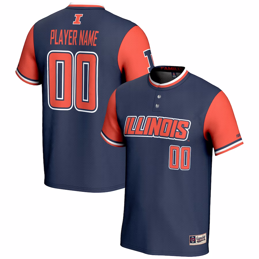 Illinois Fighting Illini GameDay Greats Youth NIL Pick-A-Player Lightweight Softball Jersey - Navy - Puhuasuan
