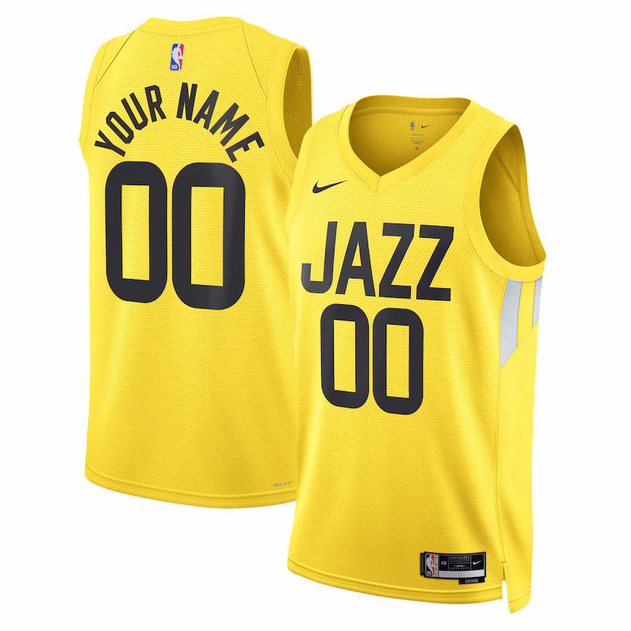 Unisex Utah Jazz Nike Gold Swingman Custom Jersey - Icon Edition - Puhuasuan