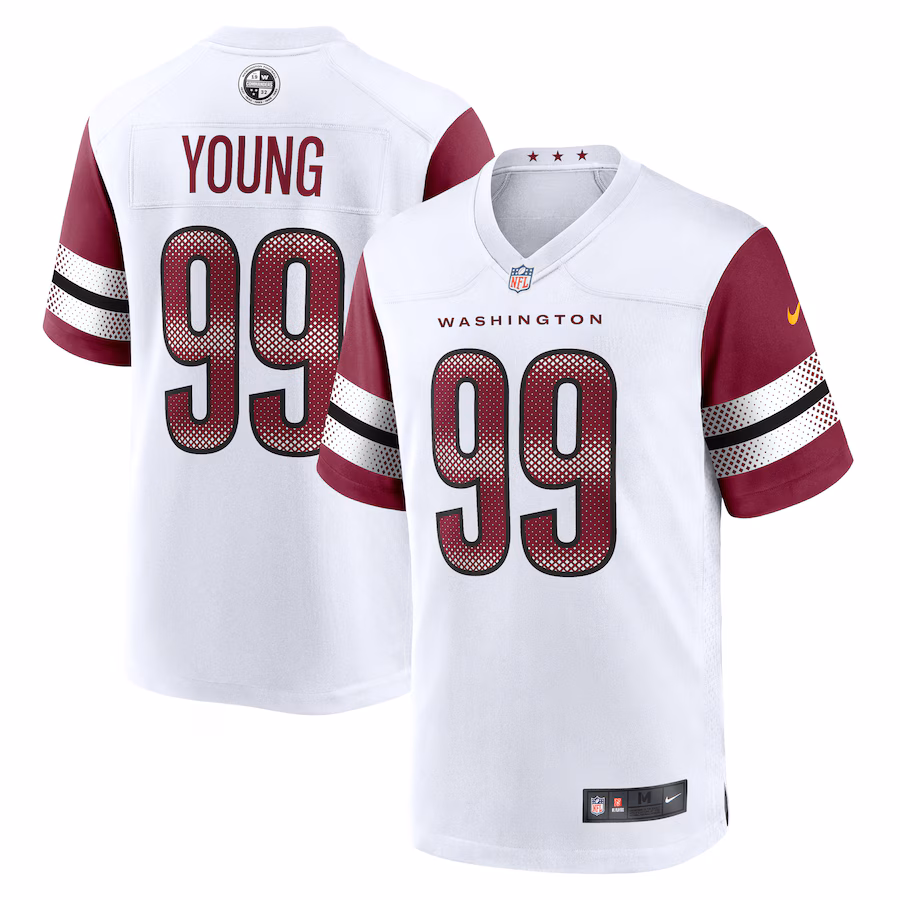 Men's Washington Commanders Chase Young Nike White Game Jersey - Puhuasuan
