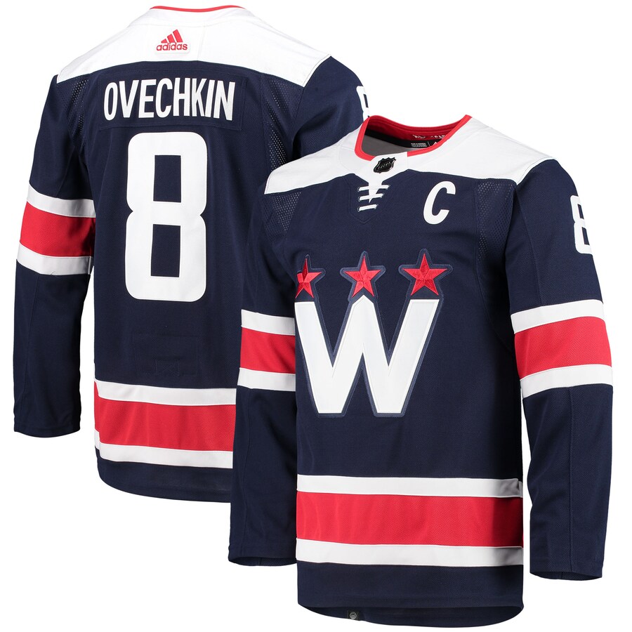 Men's Washington Capitals Alexander Ovechkin adidas Navy Alternate Primegreen Authentic Pro Player Jersey - Puhuasuan