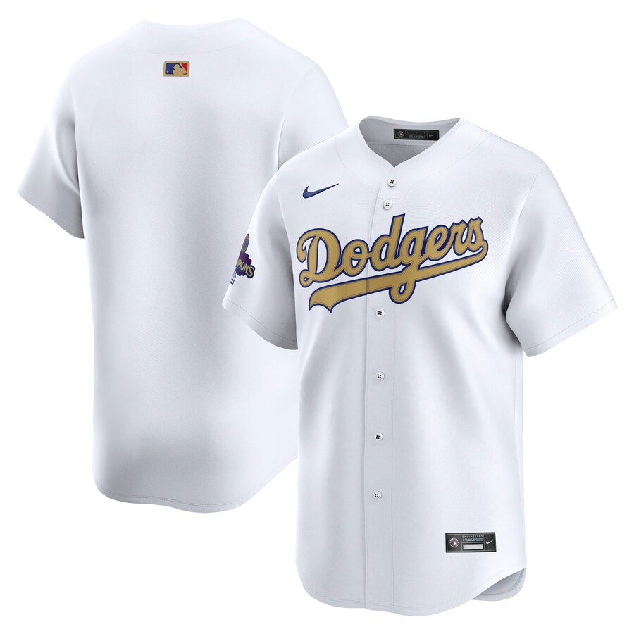 Men's Los Angeles Dodgers Nike White 2025 Gold Collection Limited Jersey - Puhuasuan