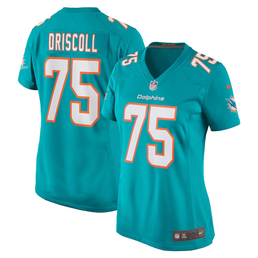 Women's Miami Dolphins Jack Driscoll Nike  Aqua Team Game Jersey - Puhuasuan